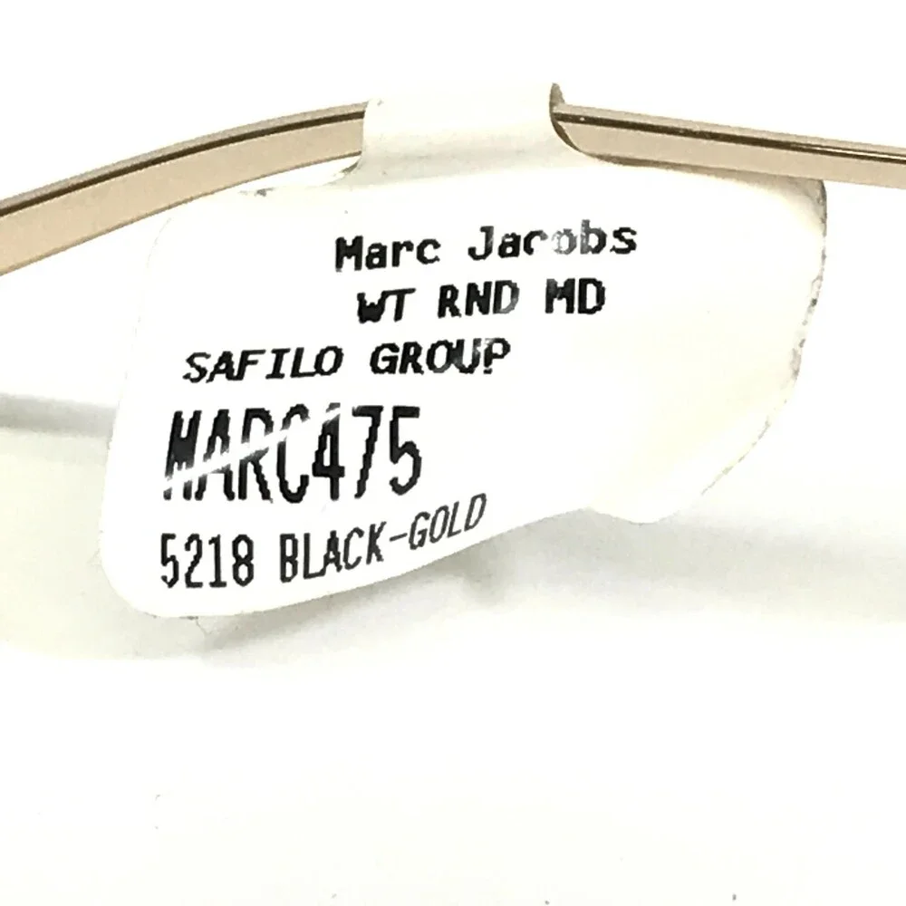 Marc Jacobs Eyeglasses Frames 475 2M2 Black Gold Cat Eye Wire Rim 52-18-140